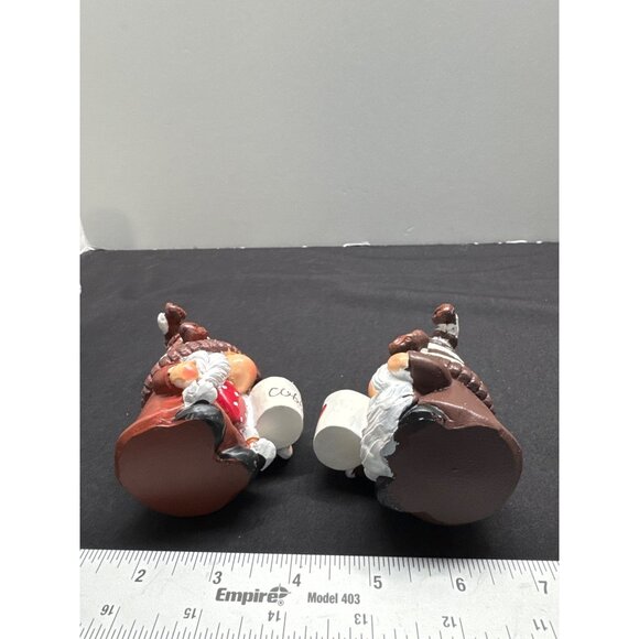 Hodao Christmas Gnome Figurines With Hot Cocoa Hot Coffee Cups Brown & Red Strip - Picture 6 of 6